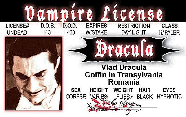 signs 4 fun Dracula ID