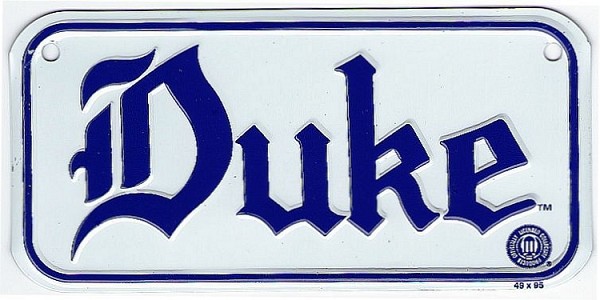 signs 4 fun Duke University Bike Tag