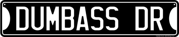 signs 4 fun Dumbass Drive Street Sign