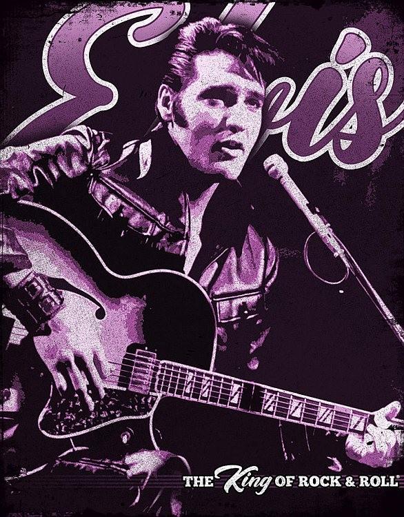 signs 4 fun Elvis Purple Metal Sign