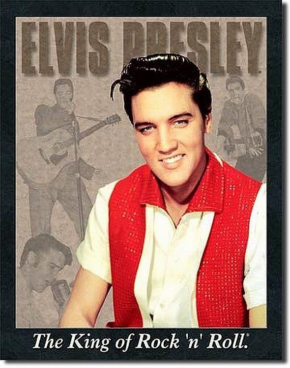 signs 4 fun Elvis Red and White King Metal Sign