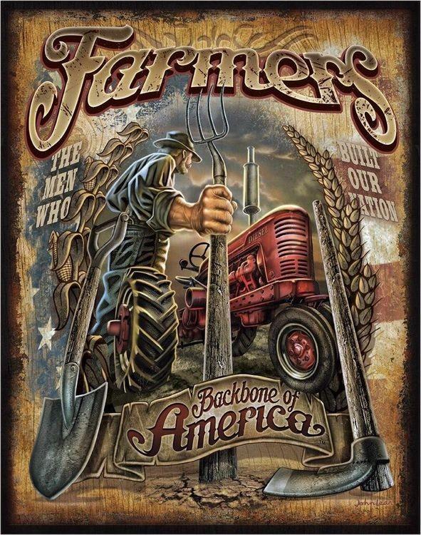 signs 4 fun Farmers - Backbone Metal Tin Sign