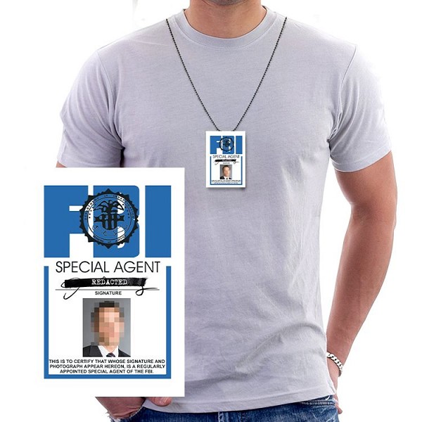signs 4 fun FBI Redacted ID Necklace