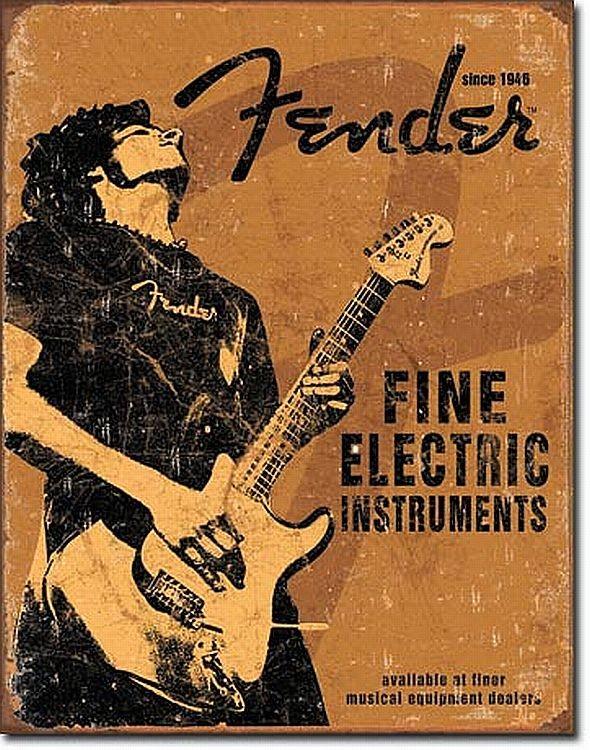 signs 4 fun Fender Guitar - Rock On Metal Sign