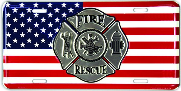 signs 4 fun Fire Rescue License Plate