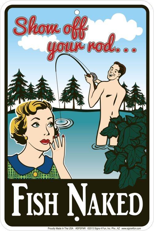 signs 4 fun Fish Naked Sm. Parking Sign