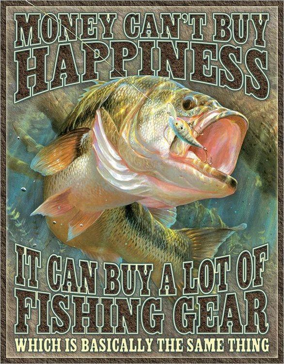 signs 4 fun Fishing Happiness Metal Sign