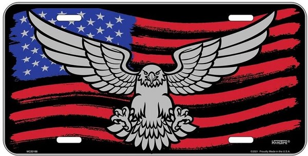 signs 4 fun Flag and Eagle License Plate