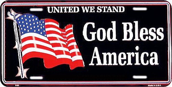 signs 4 fun Flag - God Bless Am License Plate