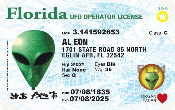 signs 4 fun Florida Alien ID