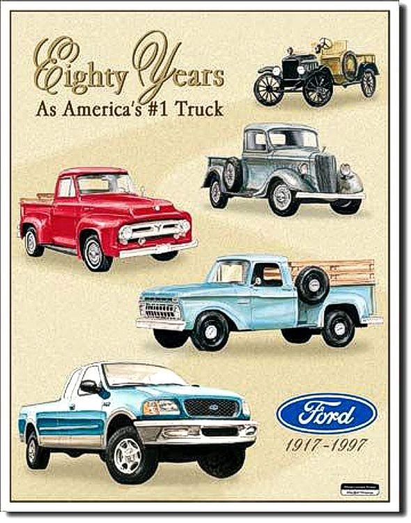 signs 4 fun Ford 80 Yrs Pickups Metal Tin Sign