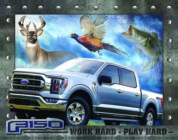 signs 4 fun Ford F-150 Work Hard Metal Tin Sign