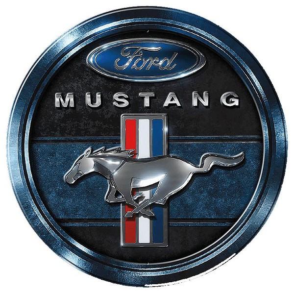 signs 4 fun Ford Mustang Blue Round Sign