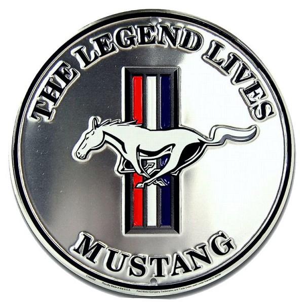 signs 4 fun Ford Mustang Silver Round Sign