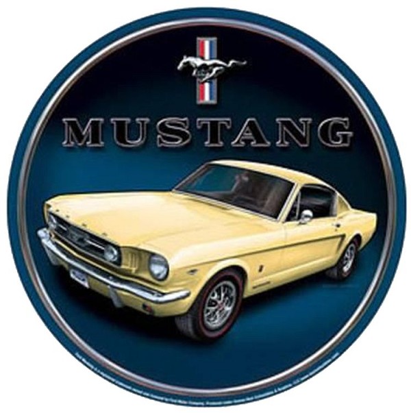 signs 4 fun Ford Mustang Yellow Round Sign