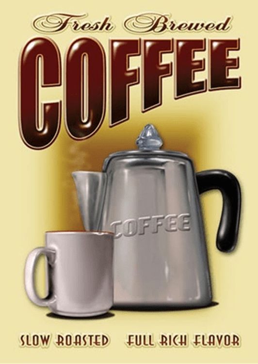 signs 4 fun Fresh Brewed Coffee Metal Sign