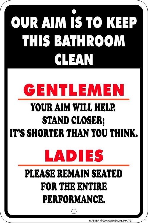 signs 4 fun Gentlemen Aim Sm. Parking Sign