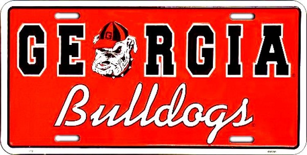 signs 4 fun Georgia Bulldogs Red License Plate