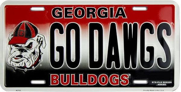 signs 4 fun Georgia GO Dogs License Plate