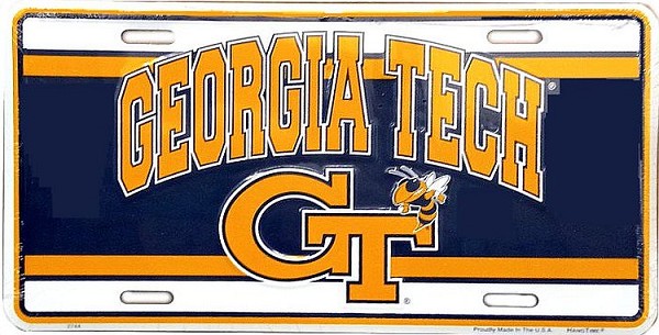 signs 4 fun Georgia Tech Blue License Plate
