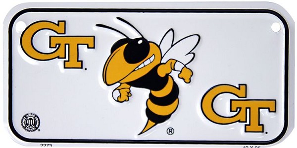 signs 4 fun Georgia Tech Yellow Jackets Bike Tag