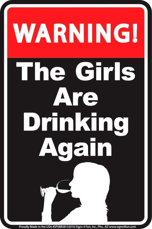 signs 4 fun Girls Drinking Sm. Parking Sign