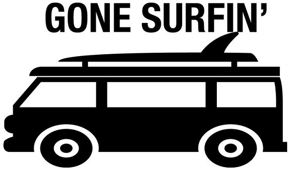 signs 4 fun Gone Surfing Sticker