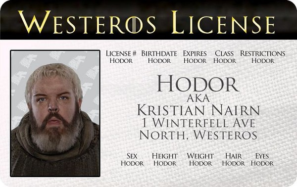 signs 4 fun GoT Hodor ID