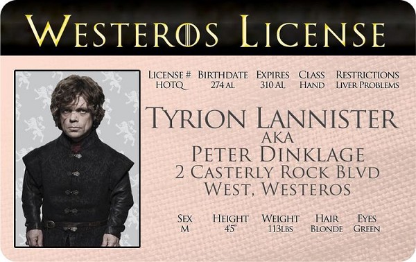 signs 4 fun GoT Tyrion ID