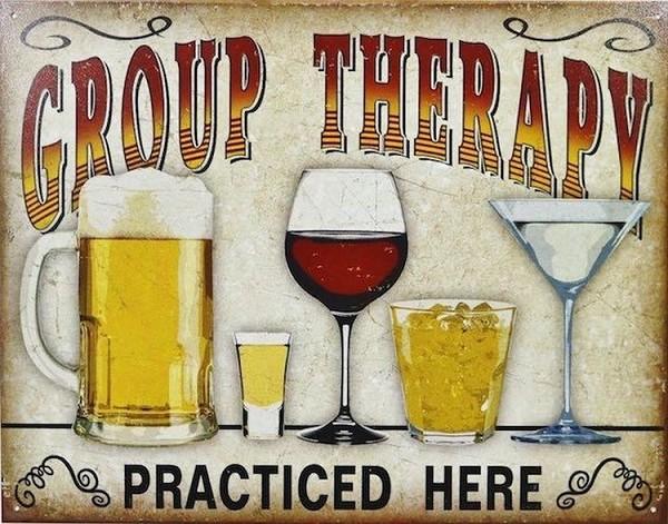 signs 4 fun Group Therapy Metal Tin Sign