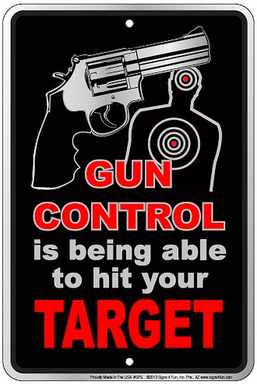 signs 4 fun Gun Control Target Sm. Parking Sign