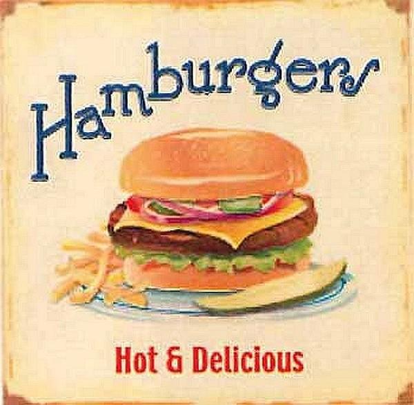 signs 4 fun Hamburgers Metal Sign