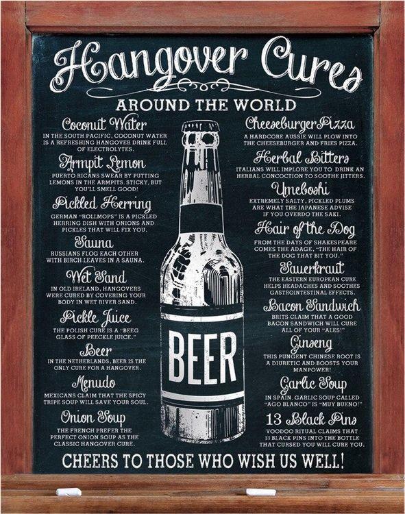 signs 4 fun Hangover Cures Metal Sign