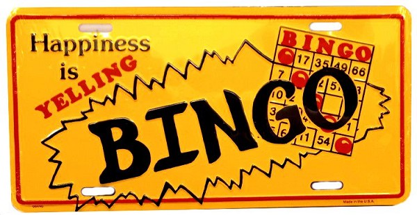 signs 4 fun Happiness Is Bingo License Plate