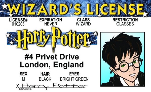 signs 4 fun Harry Potter ID