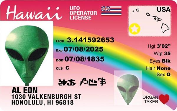 signs 4 fun Hawaii Alien ID