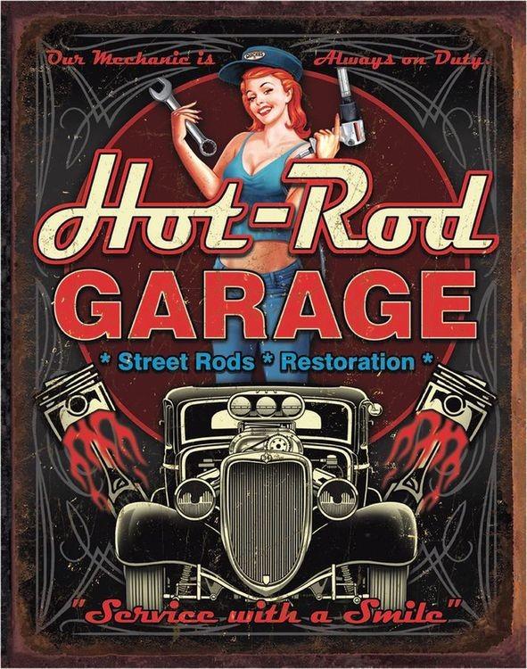 signs 4 fun Hot Rod Garage - Pistons Metal Sign