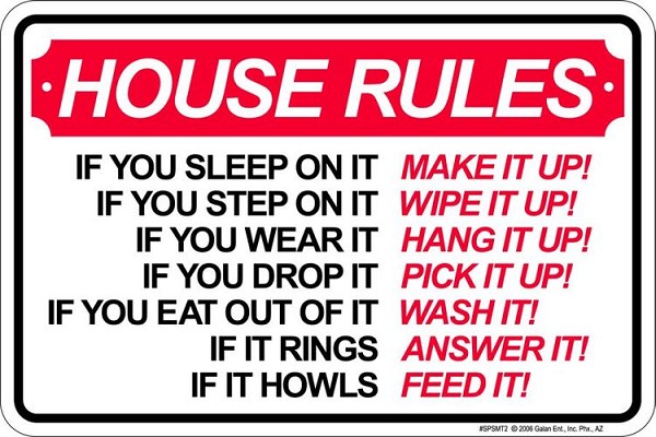 signs 4 fun House Rules Sm. Parking Sign