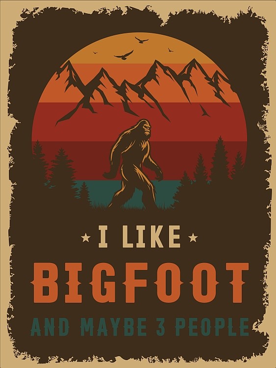signs 4 fun I like Bigfoot and 3 ppl Metal Sign