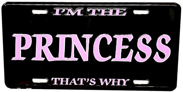 signs 4 fun I'm The Princess License Plate