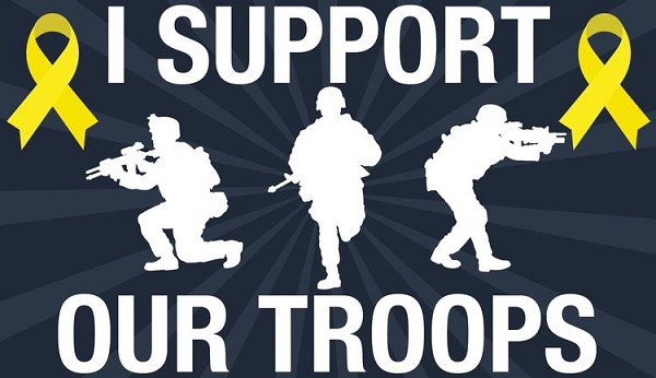signs 4 fun I Support our Troops Sticker