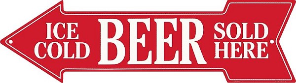 signs 4 fun Ice Cold Beer Sold Here Arrow Sign