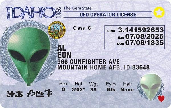signs 4 fun Idaho Alien ID