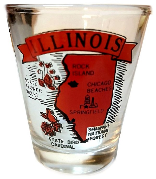 signs 4 fun Illinois Red Map Shot Glass
