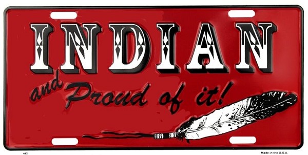 signs 4 fun Indian & Proud License Plate