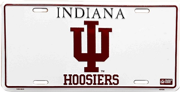 signs 4 fun Indiana Hoosiers White License Plate