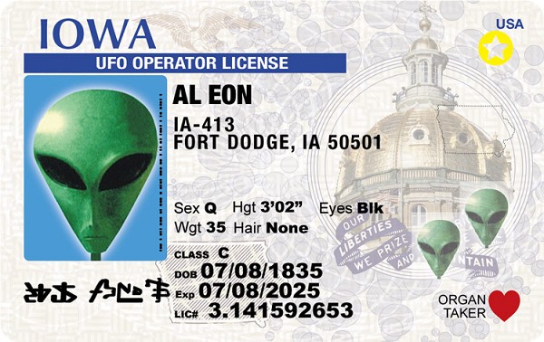 signs 4 fun Iowa Alien ID