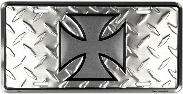 signs 4 fun Iron Cross Diamond License Plate