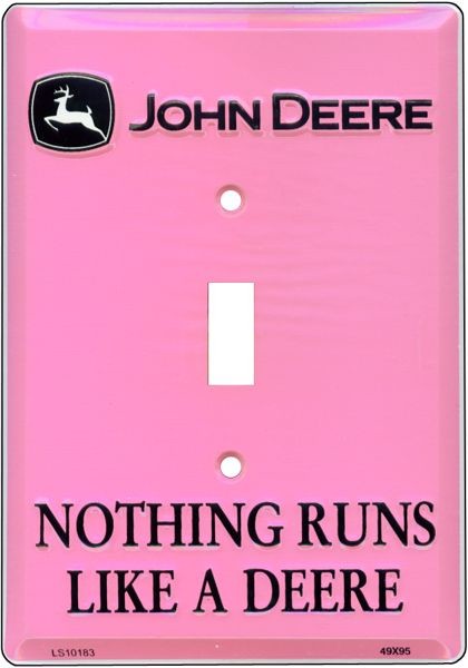 signs 4 fun J Deere Pink Switch Plate