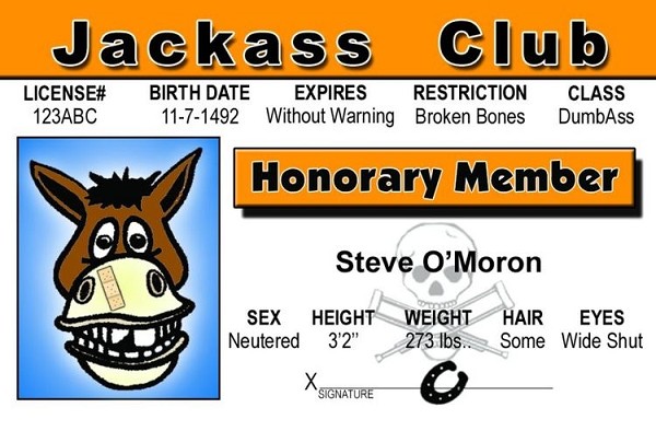 signs 4 fun Jackass ID